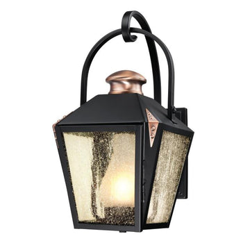 Valley Forge One-Light Outdoor Wall Lantern, Matte Black Finish