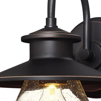 Delmont One-Light Outdoor Wall Fixture, Oil Rubbed Bronze Finish with Highlights