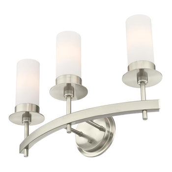 Roswell Three-Light Indoor Wall Fixture, Brushed Nickel Finish