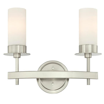 Roswell Two-Light Indoor Wall Fixture, Brushed Nickel Finish