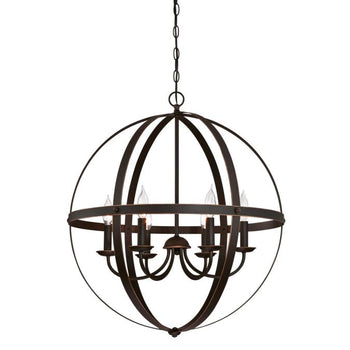 Stella Mira Six-Light Indoor Chandelier, Oil Rubbed Bronze Finish with Highlights