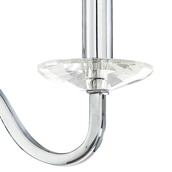 Versailles Three-Light Indoor Chandelier, Chrome Finish with Clear Glass Accents