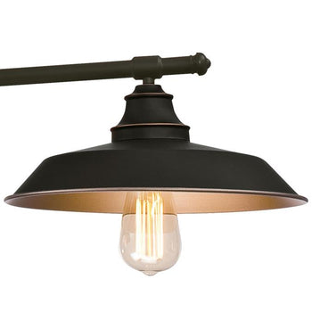 Iron Hill Three-Light Indoor Island Pulley Pendant, Oil Rubbed Bronze Finish with Highlights