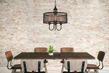 Walter Four-Light Indoor Chandelier, Oil Rubbed Bronze Finish with Highlights