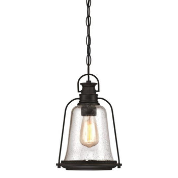 Brynn One-Light Outdoor Pendant, Oil Rubbed Bronze Finish with Highlights
