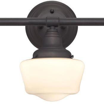 Scholar Three-Light Wall Fixture, Oil Rubbed Bronze Finish with White Opal Glass