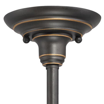 Iron Hill Four-Light Indoor Convertible Chandelier/Semi-Flush Ceiling Fixture, Oil Rubbed Bronze Finish with Highlights