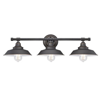 Iron Hill Three-Light Wall Fixture, Oil Rubbed Bronze Finish with Highlights