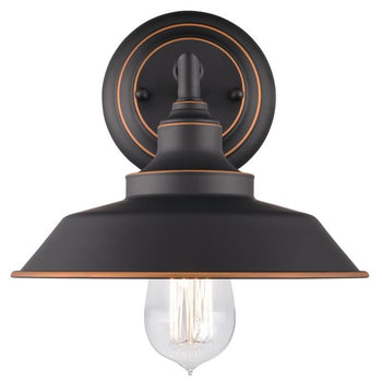 Iron Hill One-Light Wall Fixture, Oil Rubbed Bronze Finish with Highlights