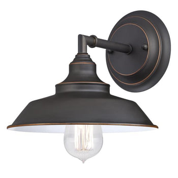 Iron Hill One-Light Wall Fixture, Oil Rubbed Bronze Finish with Highlights