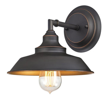 Iron Hill One-Light Indoor Wall Fixture, Oil Rubbed Bronze Finish