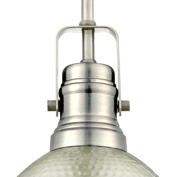 Madras One-Light Indoor Mini Pendant, Hammered Brushed Nickel Finish