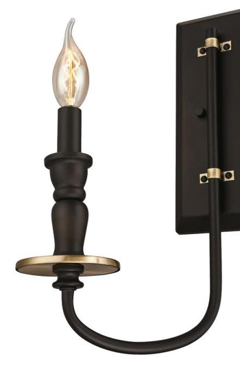 Cresting Two-Light Indoor Wall Fixture, Oil Rubbed Bronze Finish