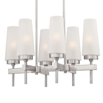 Chaddsford Six-Light Indoor Chandelier, Brushed Nickel Finish