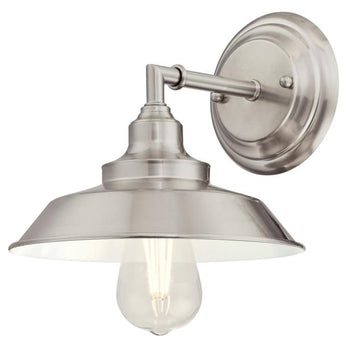 Iron Hill One-Light Indoor Wall Fixture, Brushed Nickel Finish