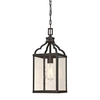 Cardinal One-Light Outdoor Pendant, Oil Rubbed Bronze Finish with Highlights