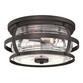 Weatherby Two-Light Outdoor Flush-Mount Fixture, Black Finish