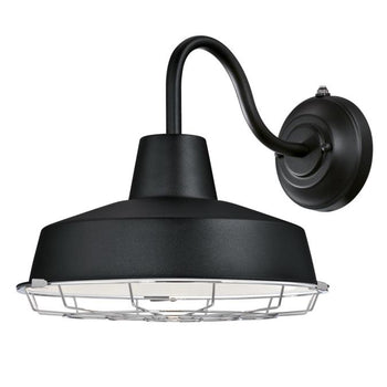 Academy One-Light LED Outdoor Wall Fixture with Dusk to Dawn Sensor, Textured Black Finish