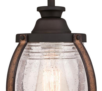 Canyon One-Light Indoor Mini Pendant, Oil Rubbed Bronze Finish with Barnwood Accents