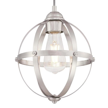 Stella Mira One-Light Indoor Mini Pendant, Brushed Nickel Finish