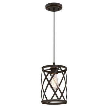 Isadora One-Light Indoor Mini Pendant, Oil Rubbed Bronze Finish with Highlights