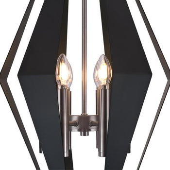 Coltin Six-Light Indoor Chandelier, Matte Black Finish with Dark Pewter Accents