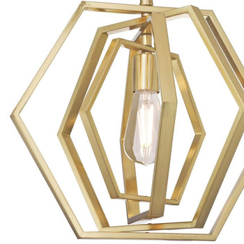 Holly One-Light Indoor Pendant, Champagne Brass Finish