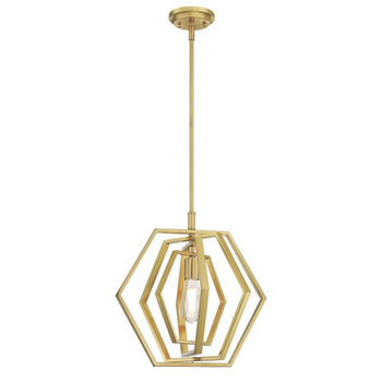 Holly One-Light Indoor Pendant, Champagne Brass Finish