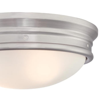 Meadowbrook 13-Inch Two-Light Indoor Flush Mount Ceiling Fixture, Brushed Nickel Finish