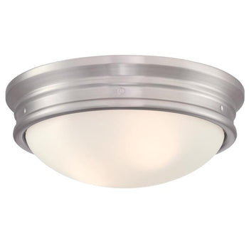 Meadowbrook 13-Inch Two-Light Indoor Flush Mount Ceiling Fixture, Brushed Nickel Finish