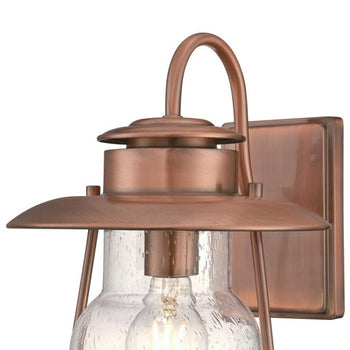 Santa Fe One-Light Outdoor Wall Fixture, Washed Copper Finish