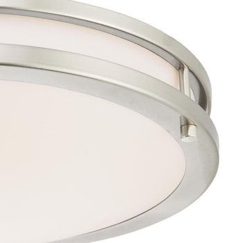 Lauderdale 15-3/4-Inch Dimmable LED Indoor Flush Mount Ceiling Fixture, Brushed Nickel Finish