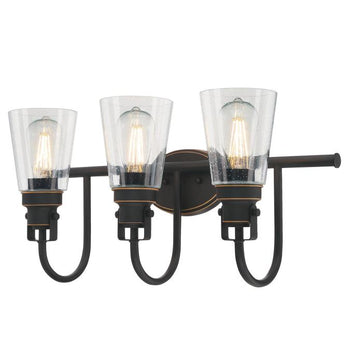 Ashton Three-Light Indoor Wall Fixture, Oil Rubbed Bronze Finish with Highlights