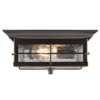 Orwell 11-Inch Two-Light Outdoor Flush Mount Ceiling Fixture, Oil Rubbed Bronze Finish