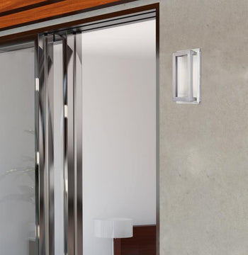 Matthew One-Light Dimmable LED Indoor/Outdoor Wall Fixture, Nickel Luster Finish