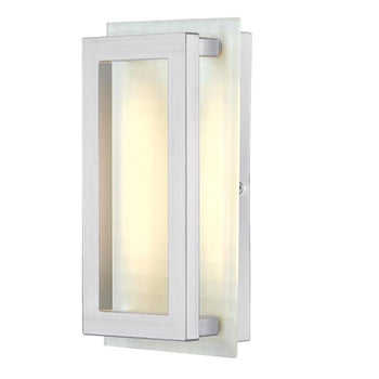 Matthew One-Light Dimmable LED Indoor/Outdoor Wall Fixture, Nickel Luster Finish