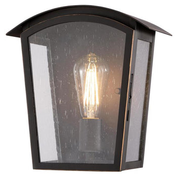 French Quarter One-Light Outdoor Wall Fixture, Oil Rubbed Bronze Finish with Highlights