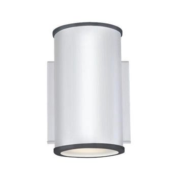 Mayslick One-Light Dimmable LED Outdoor Wall Fixture, Nickel Luster Finish, Dark Sky Friendly