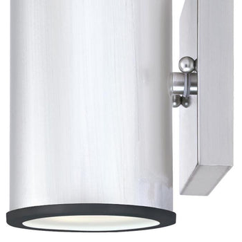 Mayslick One-Light Dimmable LED Outdoor Wall Fixture, Nickel Luster Finish, Dark Sky Friendly