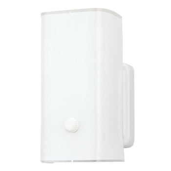 One-Light Interior Wall Fixture, White Finish Base with White Ceramic Glass