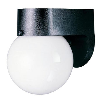One-Light Outdoor Wall Fixture, Black Finish on Polycarbonate
