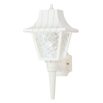 One-Light Outdoor Wall Lantern with Removable Tail, White Finish on Polycarbonate