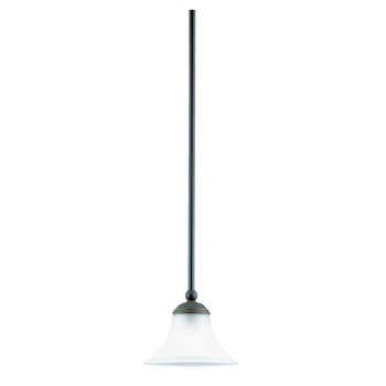 One-Light Interior Mini Pendant, Weathered Bronze Finish with Frosted Glass