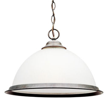 One-Light Interior Pendant, Sienna Finish with Frosted Ribbed Glass