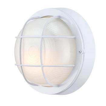 one-Light Outdoor Wall Fixture, White Finish