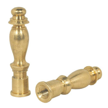 2 Lamp Finials, Solid Brass