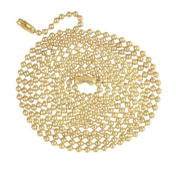 5-Foot Beaded Chain with Connector, Brass Finish