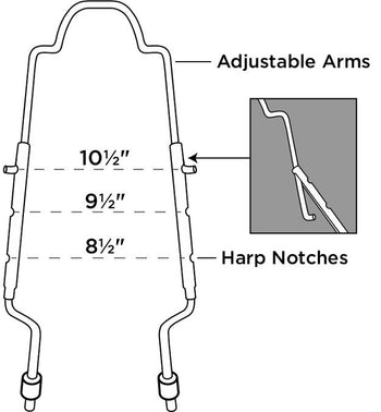 Adjustable Detachable Harp, Brushed Nickel Finish