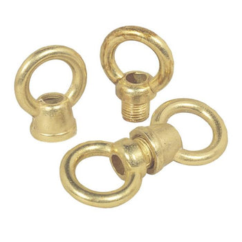 2 1-Inch Diameter Female and Male Loops, Brass Finish