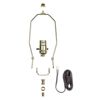 Make-A-Lamp Push-Through Socket Kit, Polished Brass Finish